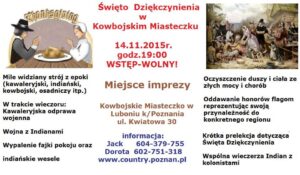 Święto Dziękczynienia w Kowbojskim Miasteczku w Luboniu