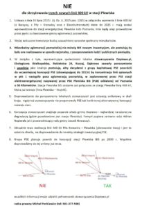 NIE dla skrzyżowania trzech nowych linii 400kV w stacji Plewiska