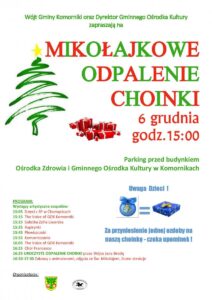 Pierwsze odpalenie choinki w Komornikach