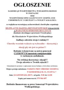 Bezpłatne badania rentgenowskie w Komornikach
