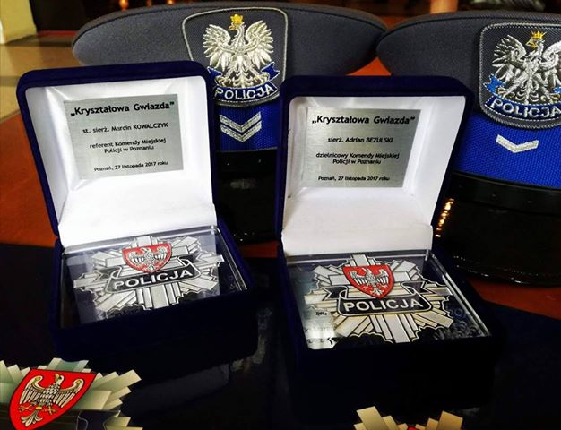 Policjanci z Poznania wyróżnieni Kryształową Gwiazdą