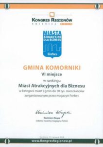 Gmina Komorniki szósta w Polsce!