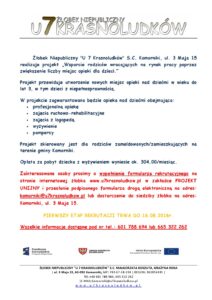 Żłobek niepubliczny " U 7 krasnoludków" - Nowe wolne miejsca