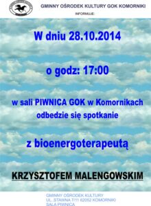 Spotkanie z bioenergoterapeutą - 28.10.2014