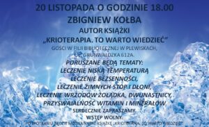 "Krioterapia. To warto wiedzieć" - 20 listopada