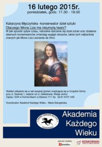 Wykład: „Dlaczego Mona Liza ma nieumytą twarz?”