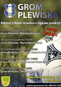Grom Plewiska zaprasza na najbliższe mecze