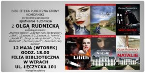 Spotkanie autorskie z Olgą Rudnicką 12 maja