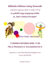 Interaktywny spektakl pt. „Baśń o dobrym Serungalu” w Bibliotece Publicznej w Plewiskach.