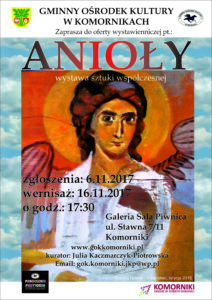 Gminny Ośrodek Kultury w Komornikach zaprasza do udziału w wystawie sztuki współczesnej pt: Anioły.
