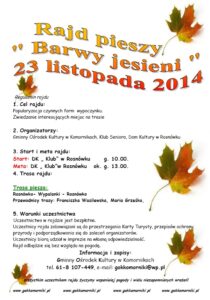 Rajd Pieszy "Barwy Jesieni" 23 listopada 2014