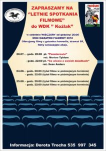 Kino letnie już jutro - WDK "Koźlak"