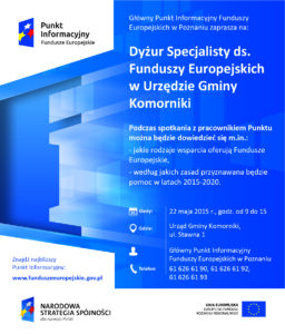 Dzisiaj (piątek) Mobilny Punkt Informacyjny Funduszy Europejskich w Komornikach