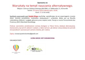 Warsztaty na temat nauczania alternatywnego
