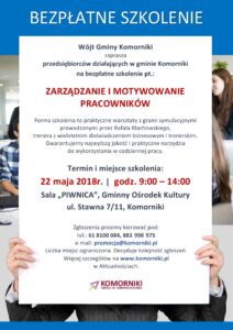 Bezpłatne szkolenie "Zarządzanie i motywowanie pracowników"