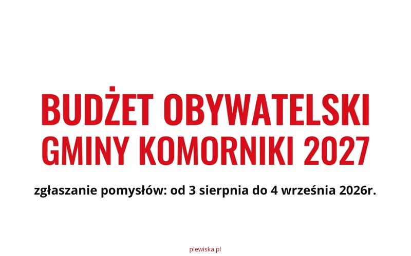 budżet obywatelski gminy komorniki 2027